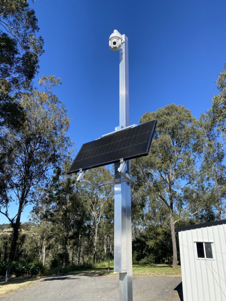 Complete site camera set up including tilt pole